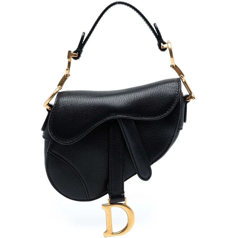 Christian Dior Schultertasche Micro Goatskin Saddle schwarz