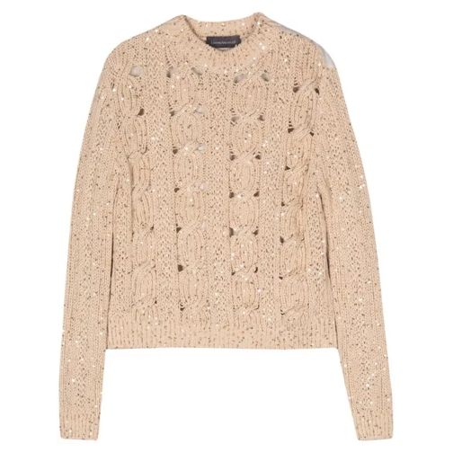 Lorena Antoniazzi Beige Cable-Knit Sweater Brown 