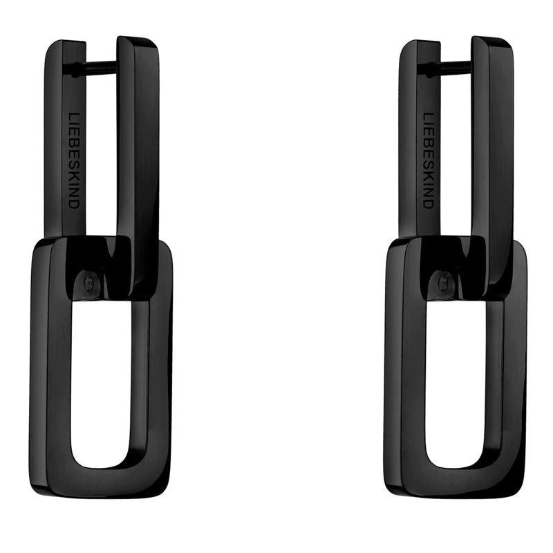 Liebeskind Berlin Ohrstecker Edelstahl Ohrringe schwarz