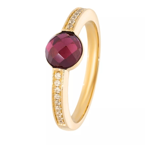 VOLARE Ring with Rhodolite and Zircons Gold Bague pavé