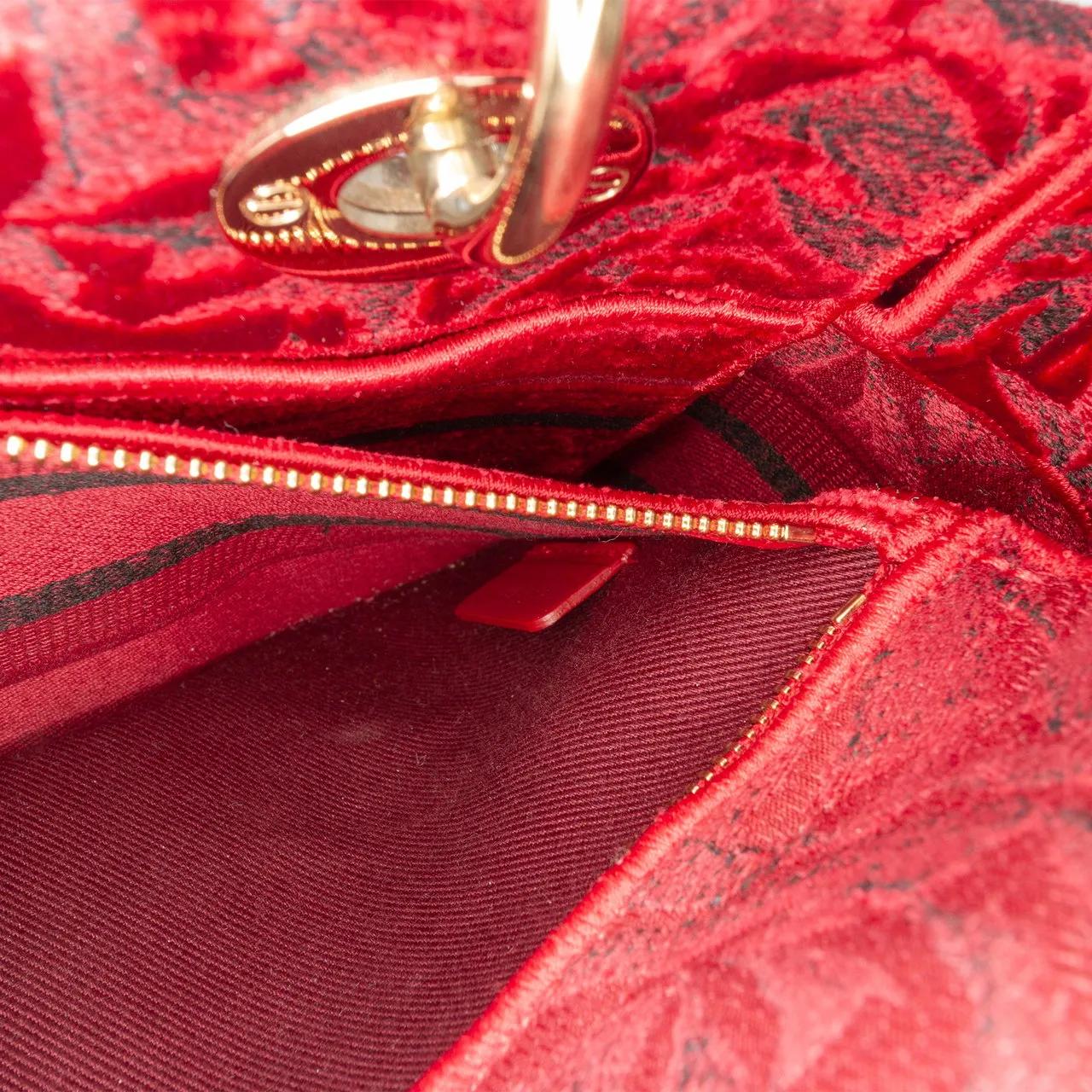 Thumbnail - Christian Dior Hobo Bags - Medium Embroidered Velvet Roses Lady D Lite - Gr. unisize - in Rot - für Damen