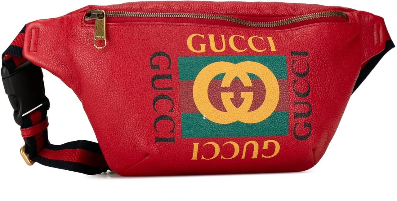 Gucci Heuptassen Leather Logo Belt Bag in rood