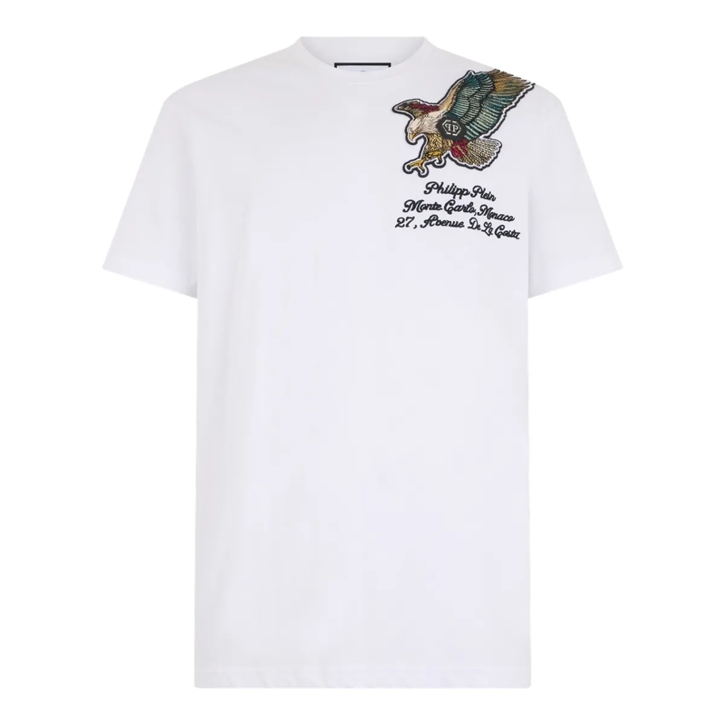 Philipp Plein T-Shirt Round Neck T-Shirt Eagle Montecarlo weiss