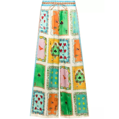 Alemais  Rummy Silk Wide-Leg Trousers Multicolor