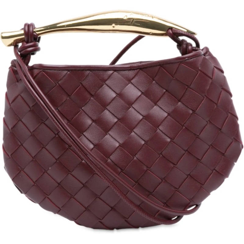 Bottega Veneta Schultertasche Baby Lambskin Intrecciato Sardine Satchel rot