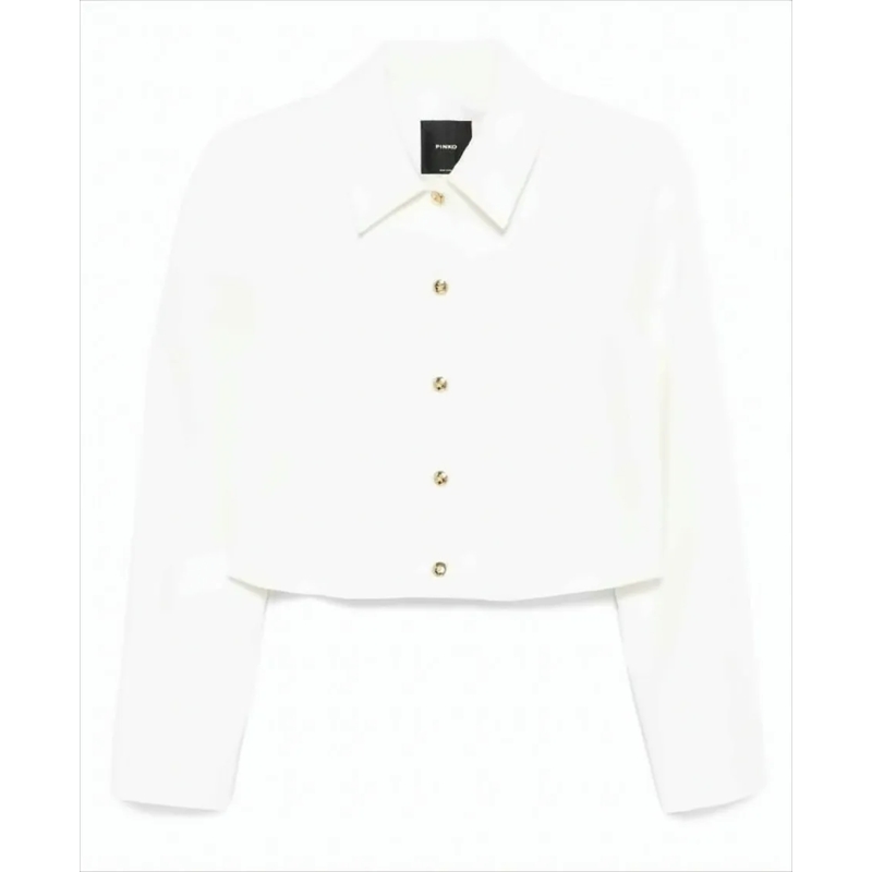 Pinko Blazer Cropped Jacket With Classic Collar White