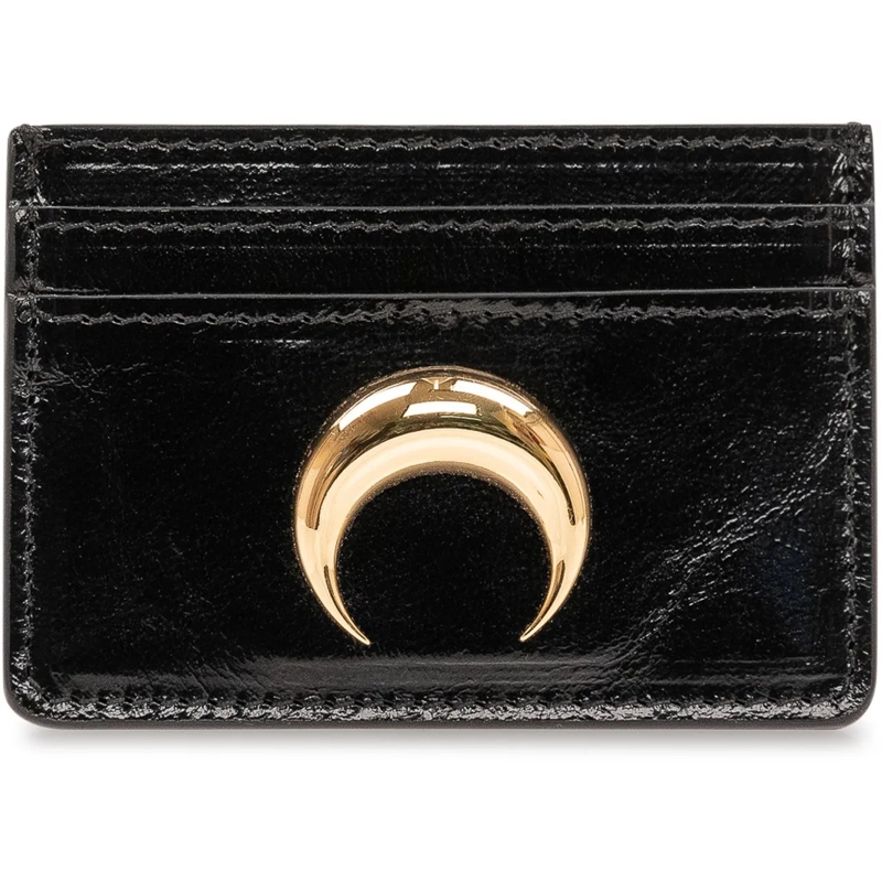 Marine Serre Porte-monnaie Porta Carte Moon Logo schwarz
