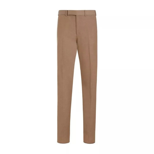 Zegna Trofeo Formal Summer Brown Wool Pants Brown 