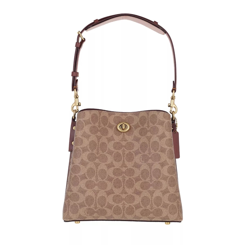 Coach Bucket Bag Coated Canvas Signature Willow Bucket Bag 21 Tan Rust