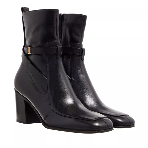 Saint Laurent Fran Booties In Smooth Leather Black Ankle Boot