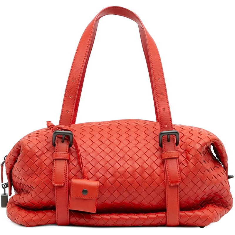 Bottega Veneta Schultertasche Nappa Intrecciato Montaigne Shoulder Bag rot