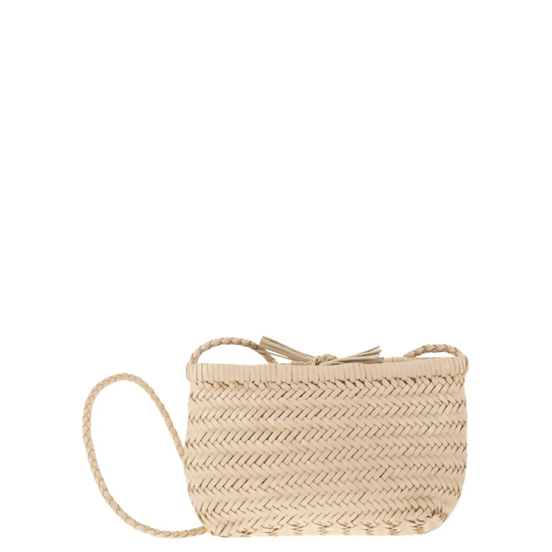 DRAGON DIFFUSION Schultertasche Minsu - Mini Woven Leather Bag Neutrals