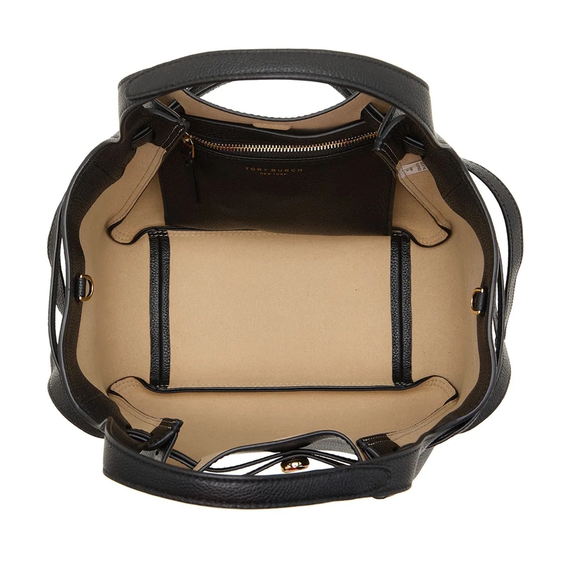 Tory Burch Tote Romy Pebbled Satchel Black(Image 11)
