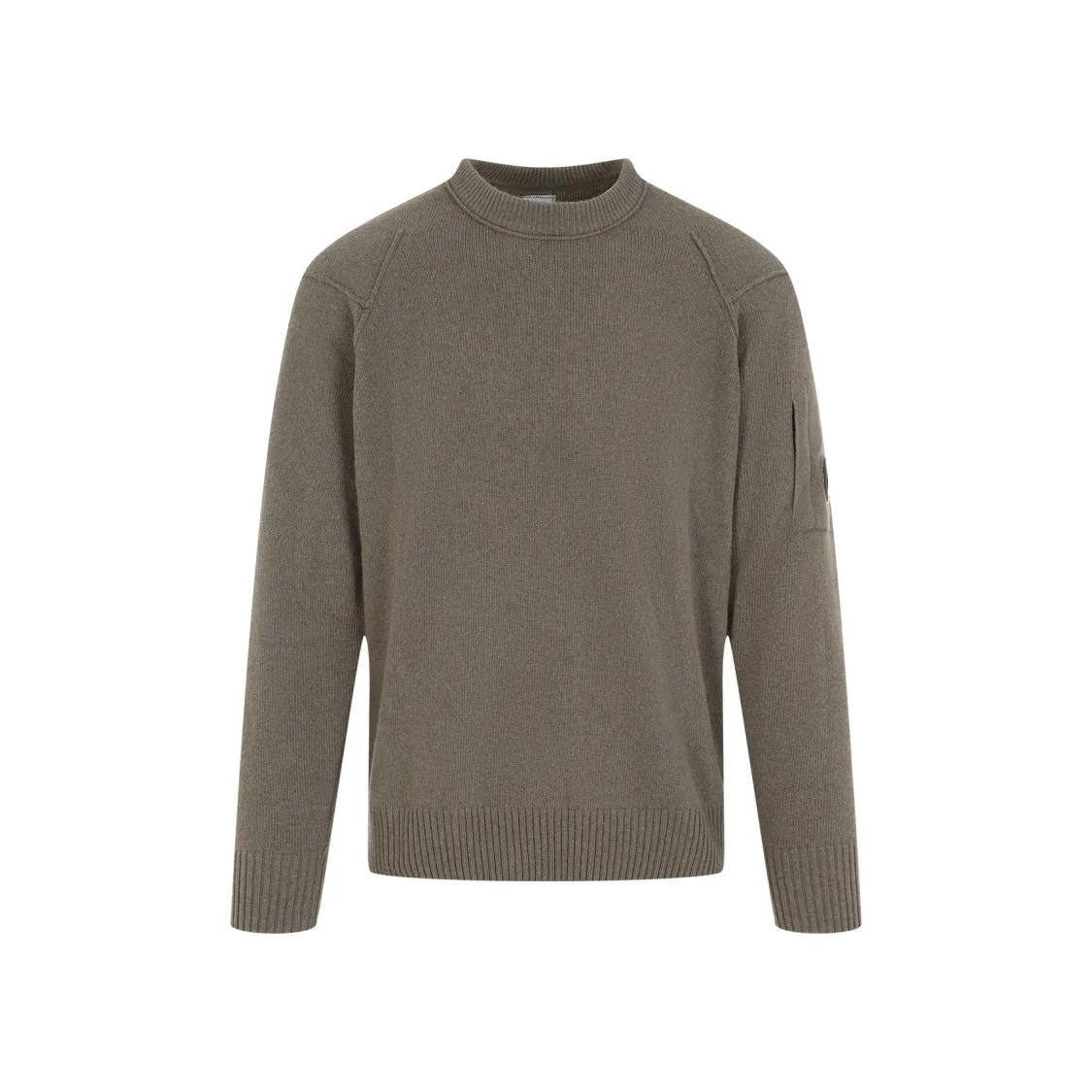 CP Company - Walnut Brown Wool Crew Neck - Größe XL - braun