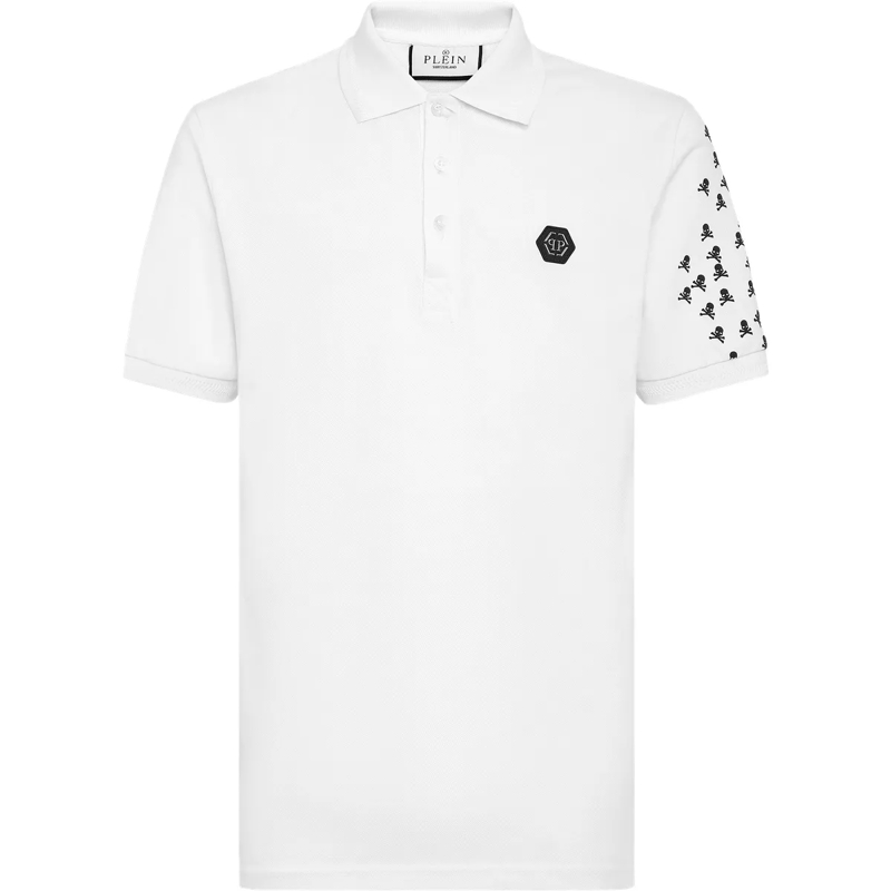 Philipp Plein Top Poloshirt Skull&Bones weiss(Image 3)