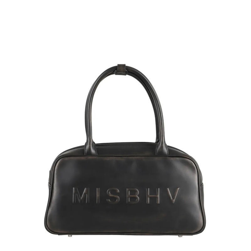 Misbhv Schoudertas Vintage-Inspired Shoulder Bag With Distressed Fini Black