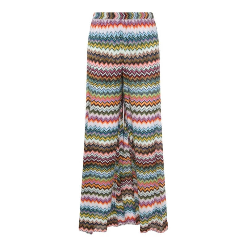 Missoni  Wide-Leg Trousers With Zigzag Pattern Grey