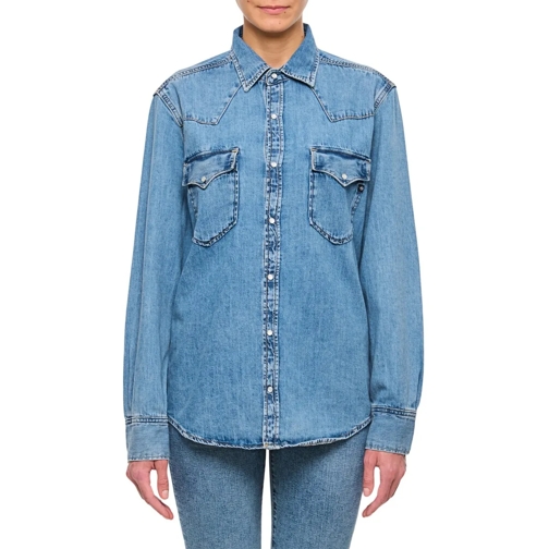 Adriano Goldschmied Hemden Classic Blue Denim Shirt Blue