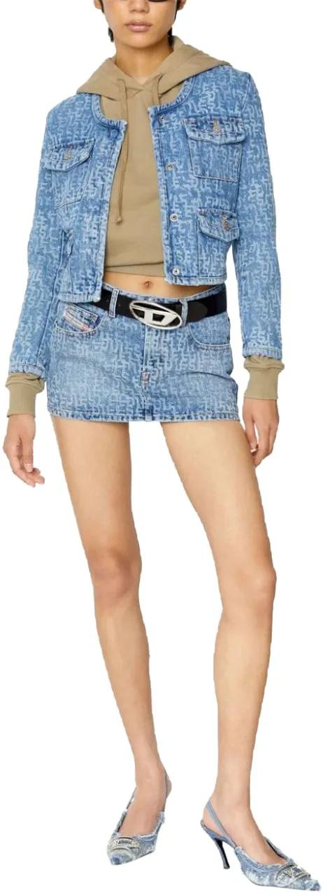 Thumbnail - Diesel Gürtel - Oval D Logo B-1Dr W Belt - Gr. 75 - in Schwarz - für Damen