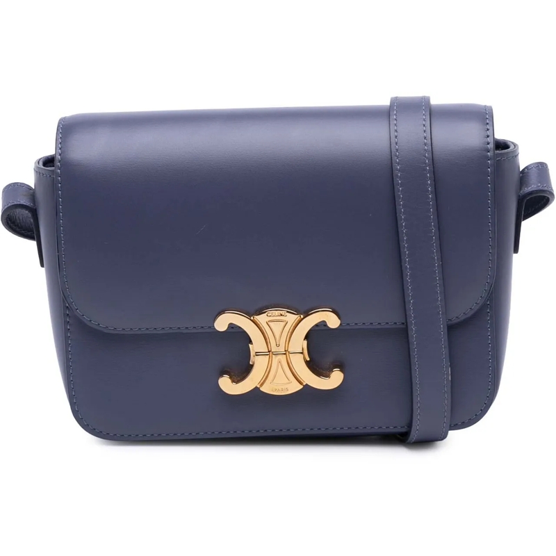 Celine Schultertasche Teen Shiny Calfskin Triomphe Crossbody lila