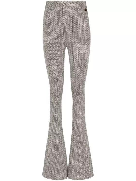 Balmain - Monogram Jacquard Flared Trousers - Größe XS - gray