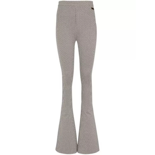 Balmain Monogram Jacquard Flared Trousers Grey 