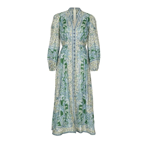 Zimmermann OTTIE PLUNGE MIDI DRESS GRPA GREEN PAISLEY Abiti maxi