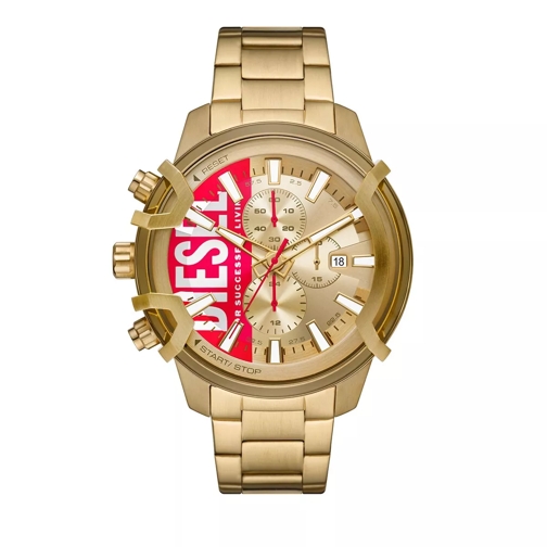 Diesel Griffed Chronograph Stainless Steel Watch Gold Chronographe