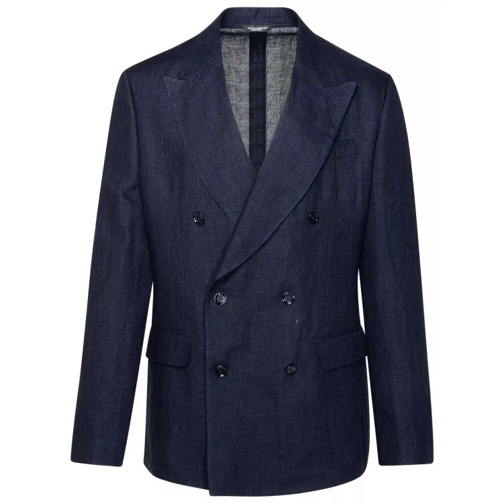 Dolce&Gabbana  Navy Linen Blazer Blue