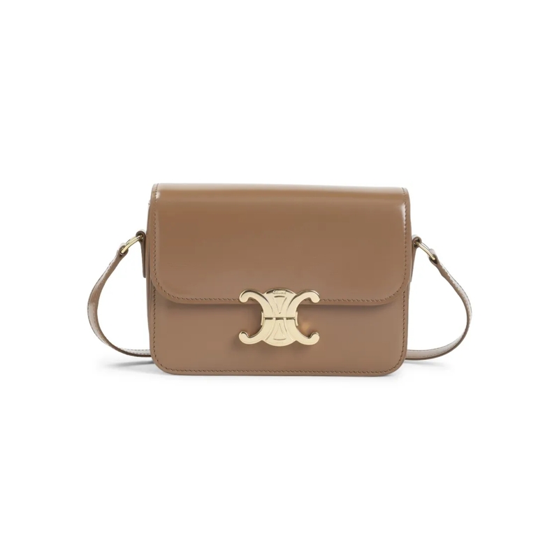 Celine Schultertasche Shoulder Bag With Logo-Shaped Buckle Brown