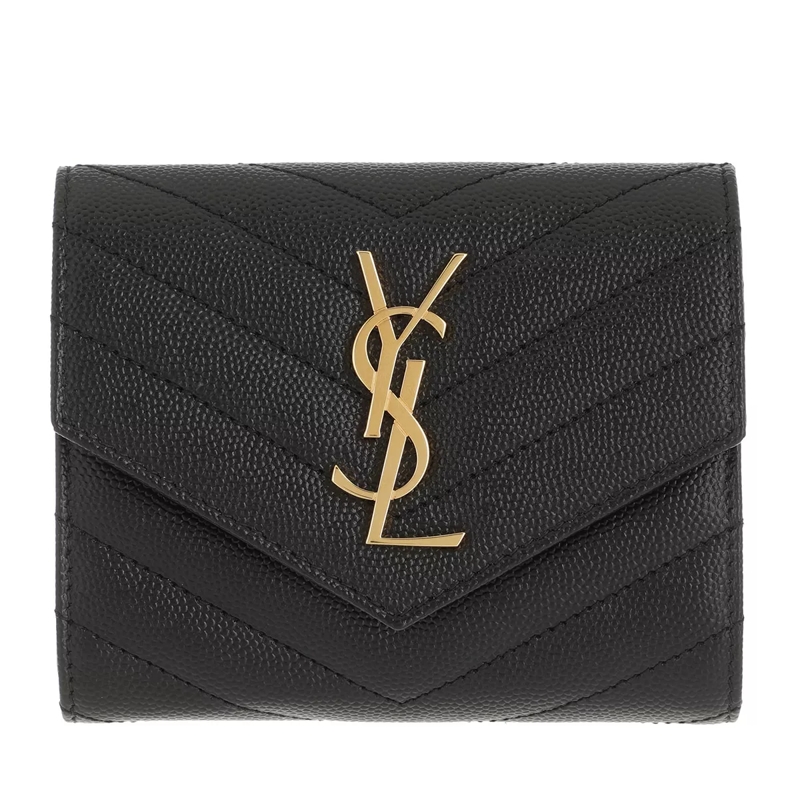 Saint Laurent Portemonnaie mit Überschlag Small Monogramme Wallet Black