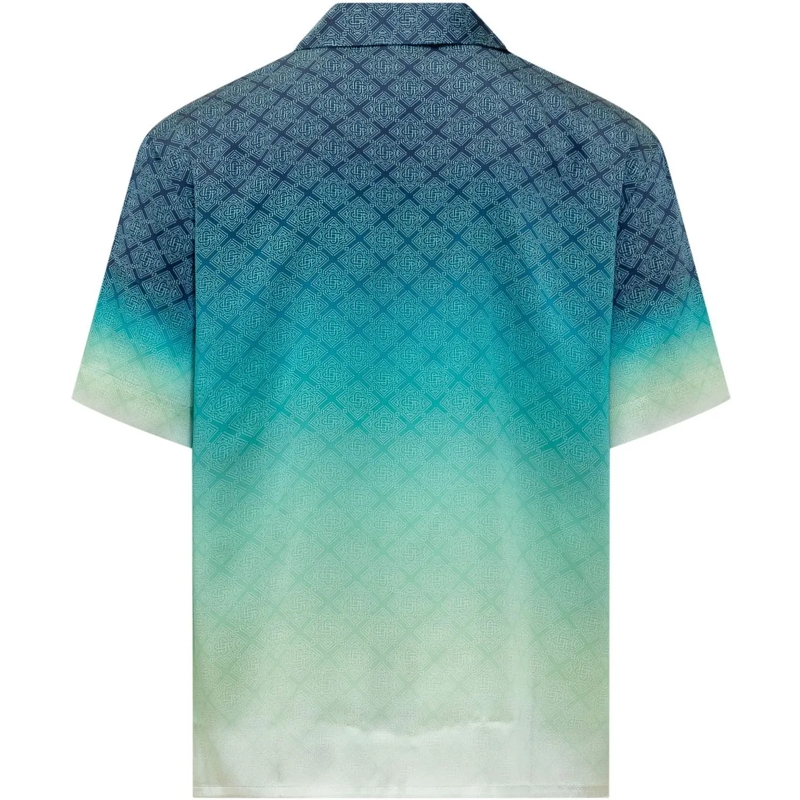 Casablanca Legeres Oberteil Camicia Sfumata con Motivo Geometrico blau(Image 2)