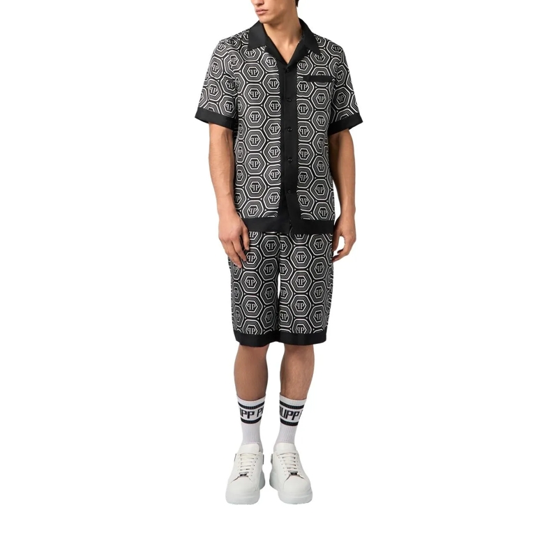 Philipp Plein Shorts Silk Drawstring Shorts Monogram 70'S schwarz(Image 2)
