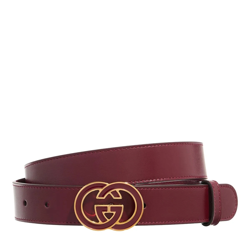 Gucci Leather Belt GG Belt 30mm Rosso