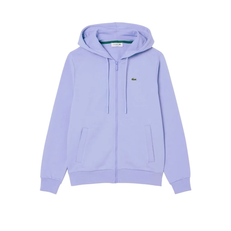 Lacoste  Zip-Up Sweatshirt In Soft Organic Cotton Fleece Blue