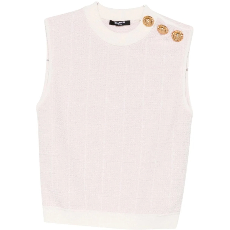 Balmain T-Shirt Top Rose Pale rose