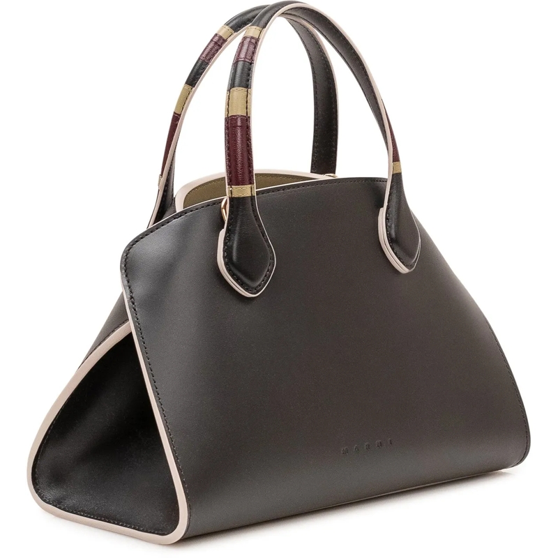 Marni Tote Borsa Overlap Piccola con Tracolla dunkelgrau(Image 3)
