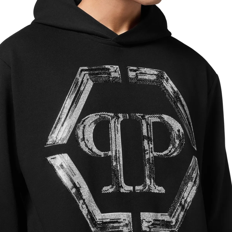 Philipp Plein Top Hoodie Hexagon Mit Schmucksteinen schwarz(Image 5)
