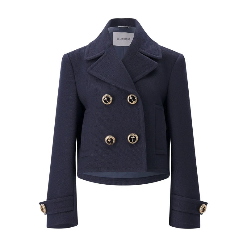 Balenciaga Jacke Blazer aus Baumwoll-Mix blau