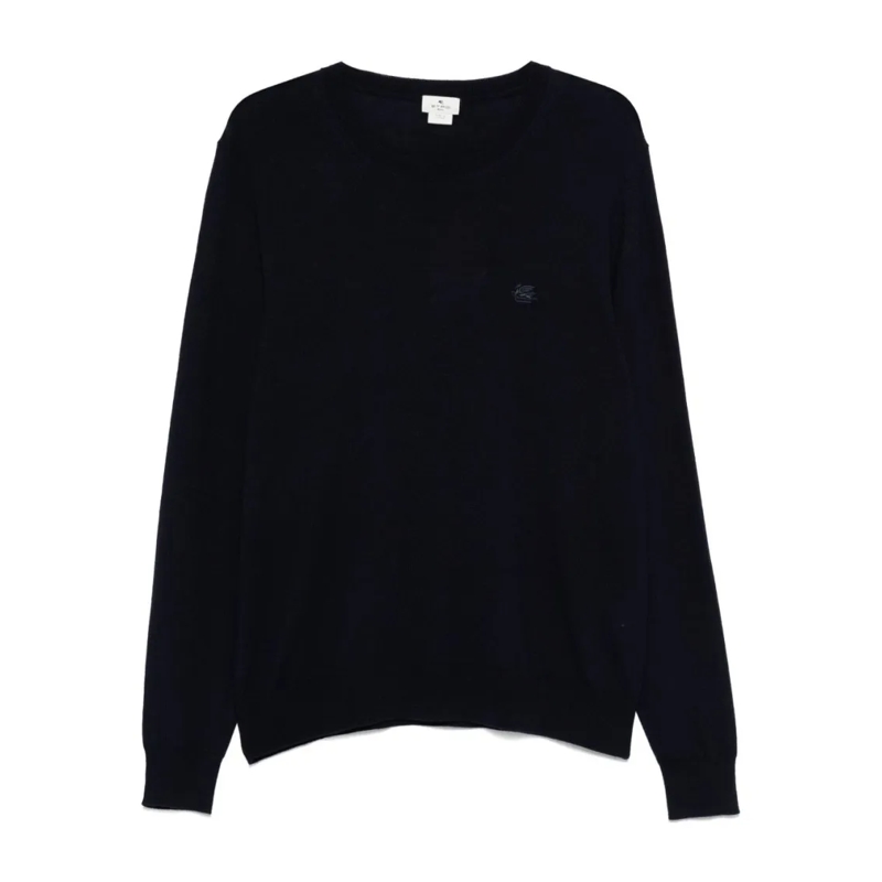 Etro Trui Nero Sweater With Embroidered Details Black