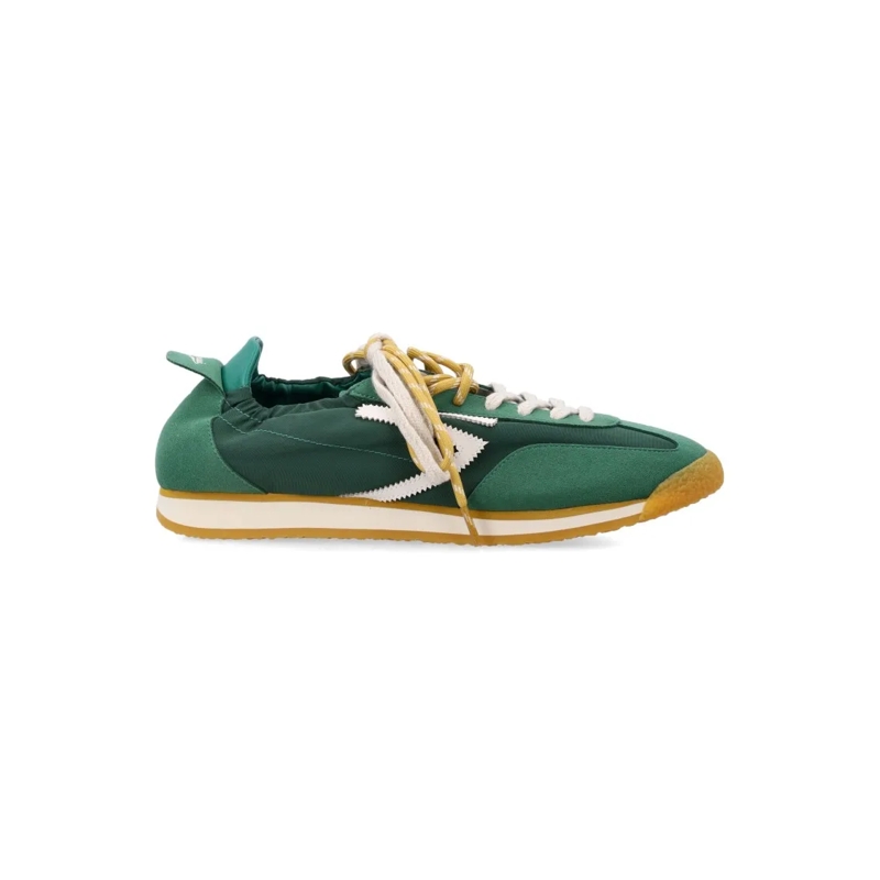 Puraai Sneaker basse Vegan Lace-Up Sneakers With Contrasting Double Lac Green