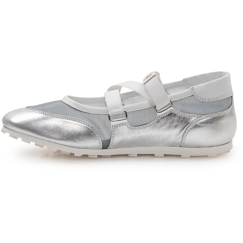Marni Ballerinas Ballerine con Doppio Cinturino e Inserto in Rete silber(Image 4)
