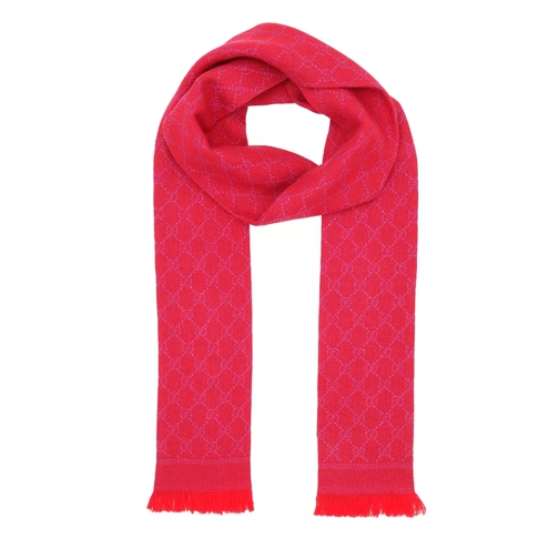 Gucci GG Original Pattern Scarf Red Pink Leichter Schal
