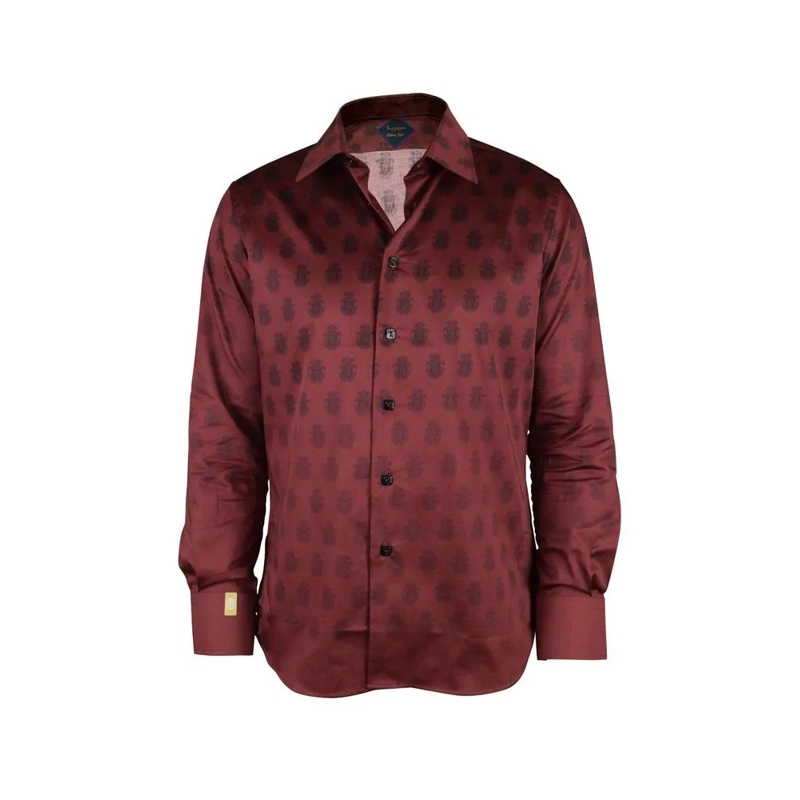 BILLIONAIRE Overhemd Ls Milano All Over Shirt Burgundy