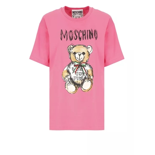 Moschino Drawn Teddy Bear T-Shirt Pink 