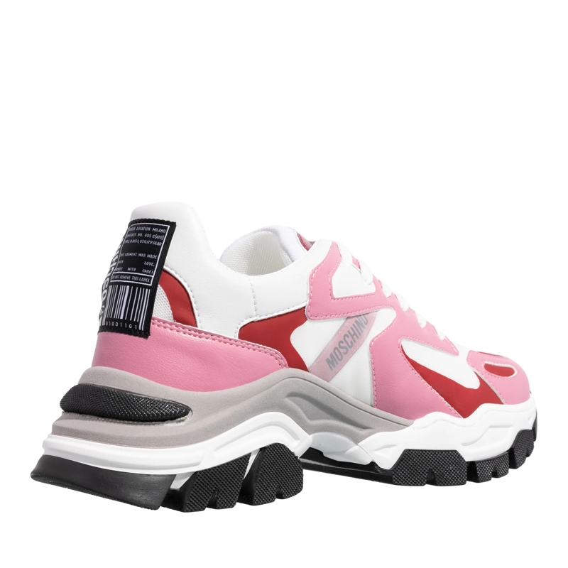 Moschino Sneaker basse Race Sneaker Bianco/Rosa/Amarena(Image 3)