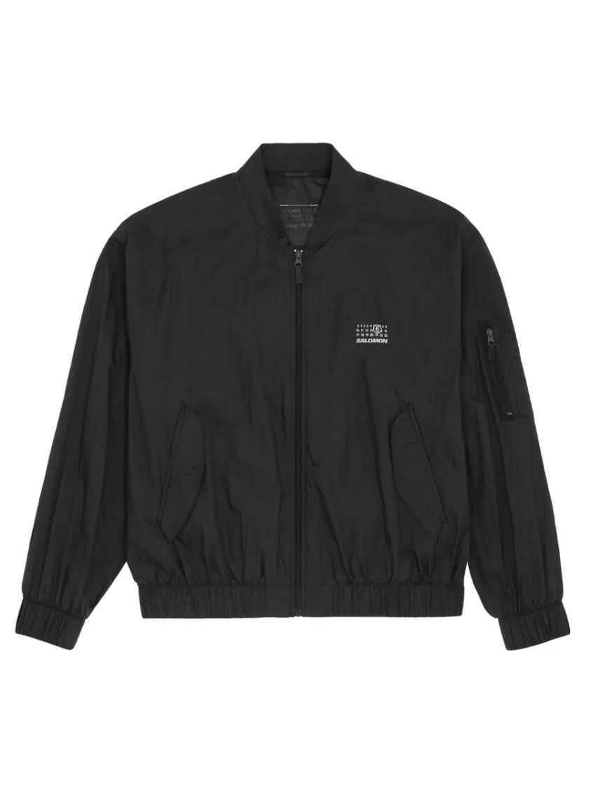 Thumbnail - MM6 Maison Margiela - Lightweight Black Nylon Jacket With Design - Größe S - schwarz
