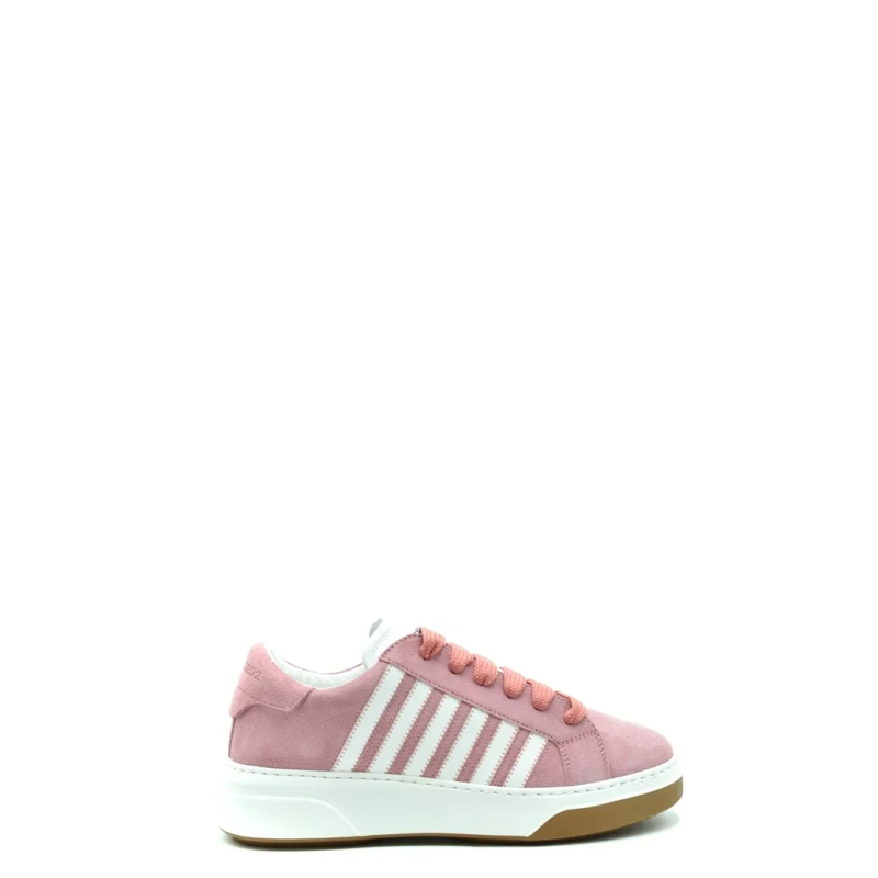 Dsquared2 Low-Top-Sneaker Low-Top Pink Leather Sneakers With White Accents White