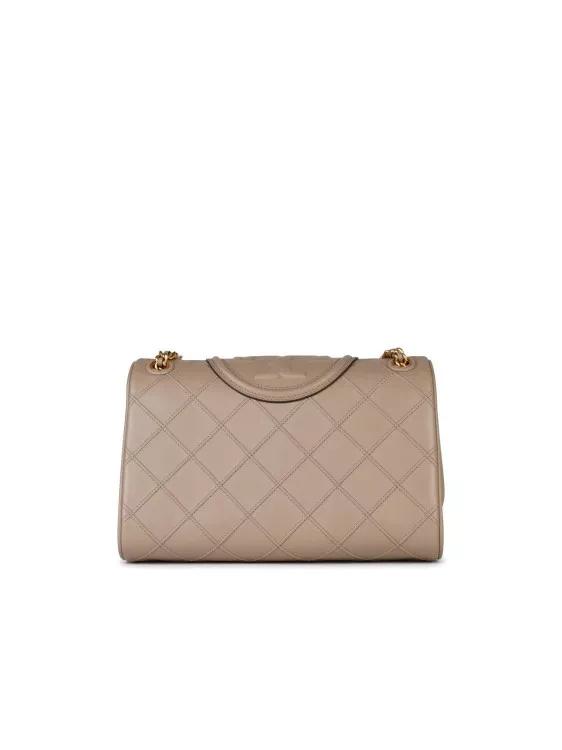 Tory Burch Shopper - Fleming%27 Leather Crossbody Bag Nude - Gr. unisize - in Beige - für Damen