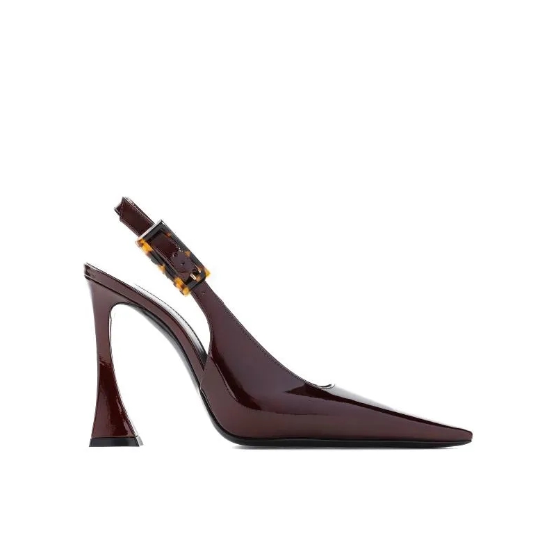 Saint Laurent Pumps Stone Sevilla Brown Patent Leather Pumps Brown(Image 2)